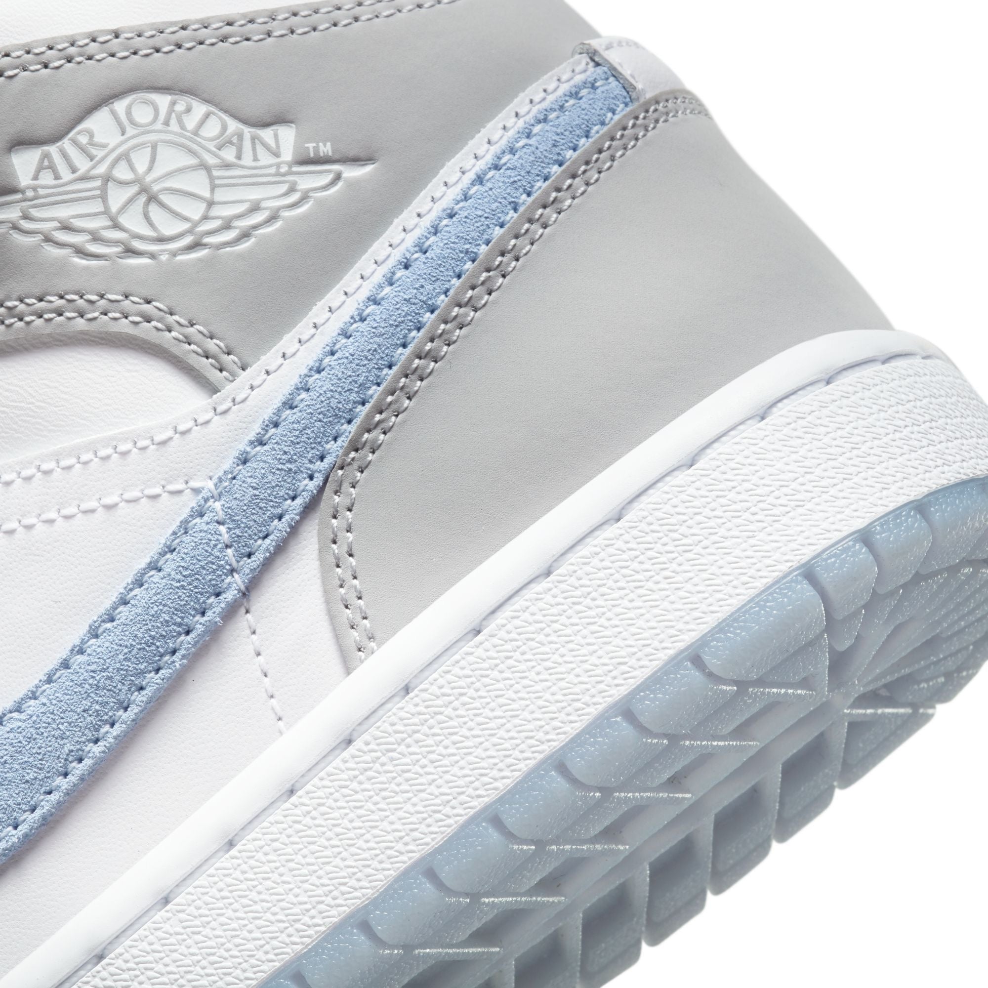Women's Air Jordan 1 Mid 'White/Wolf Grey' - BQ6472-105