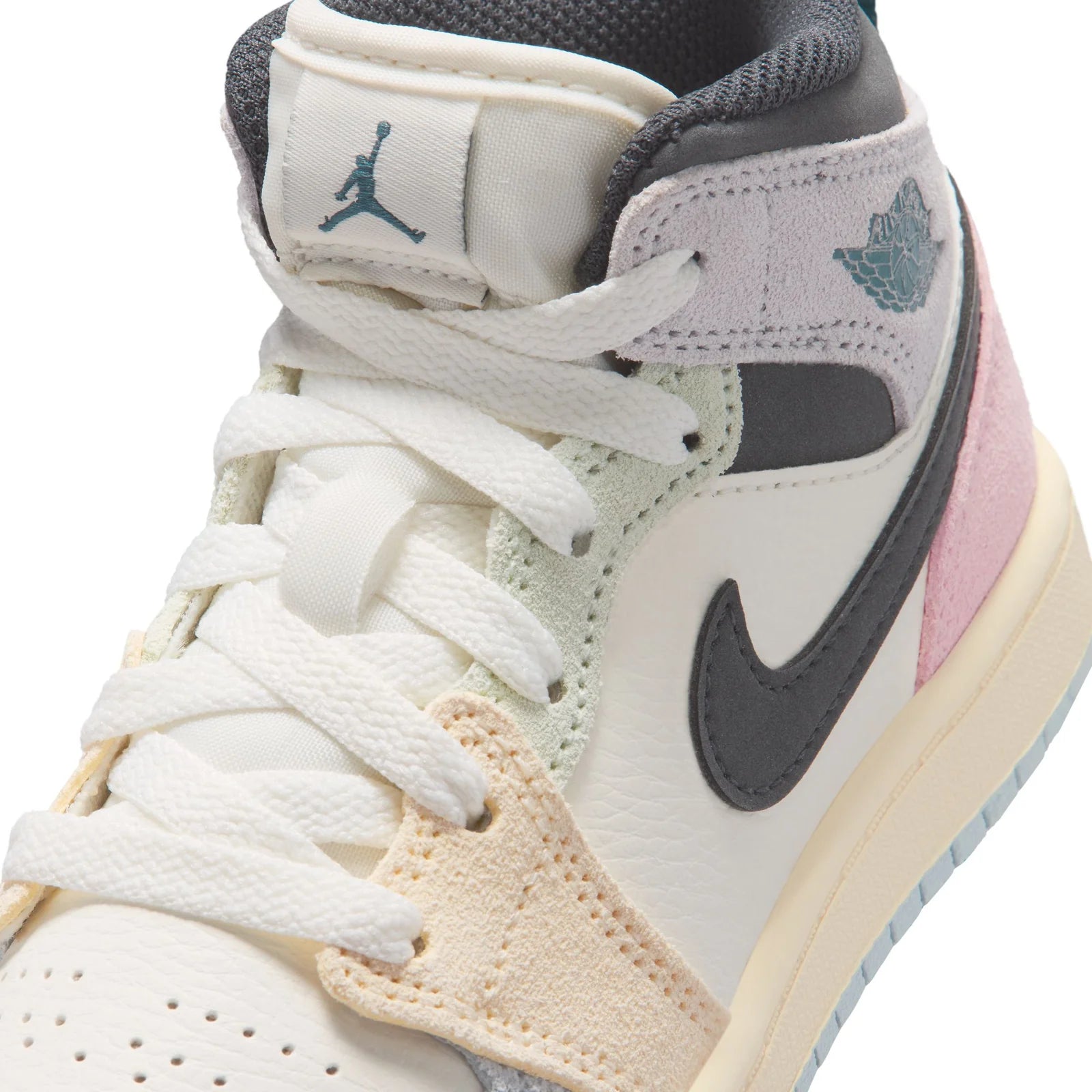 Preschool Jordan 1 Mid SE 'Sail/Iced Jade' - IB7052-100