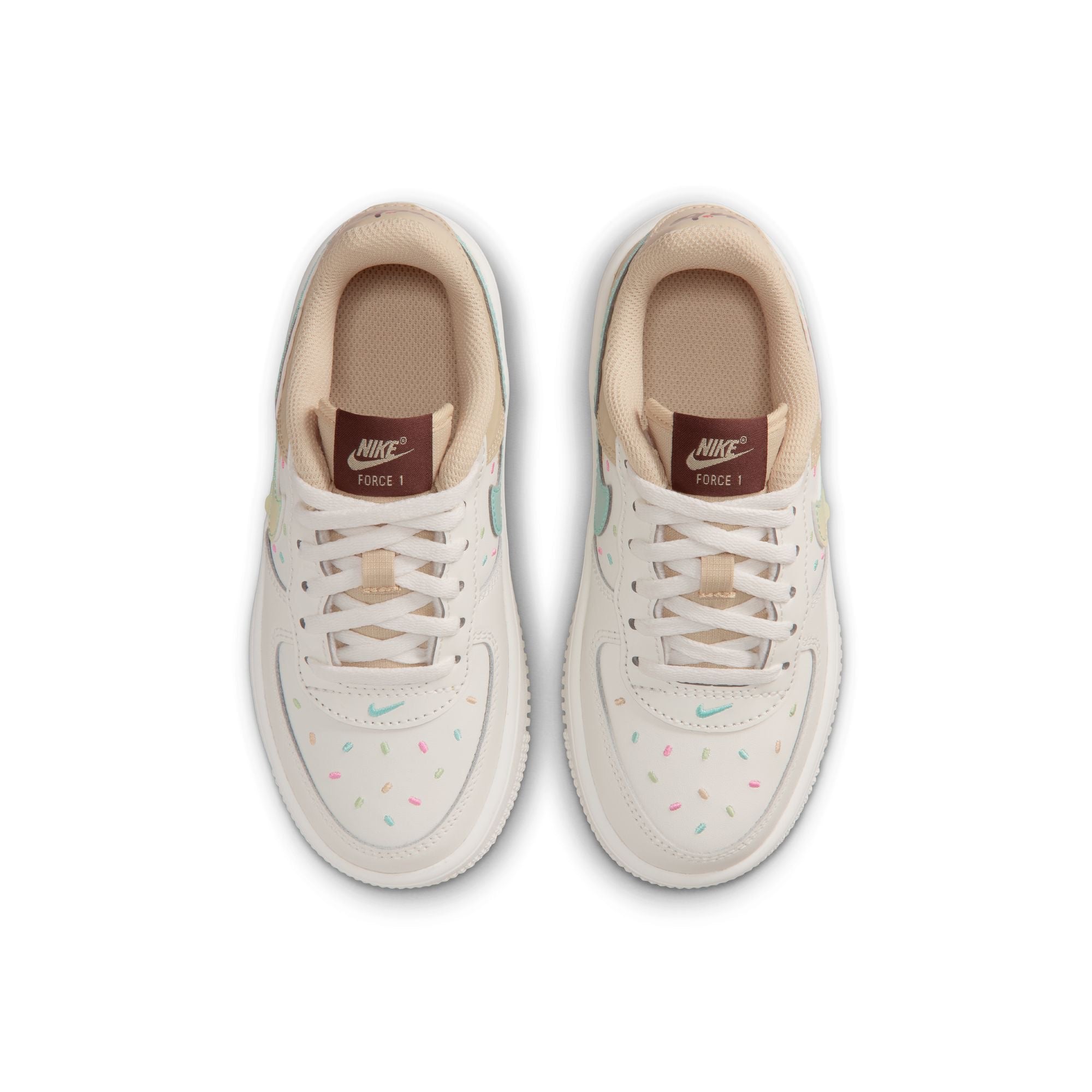 Preschool Force 1 Low BP Lace - Sail/Sesame/Bleached Turquoise/Multi-Colour -IV6208-133