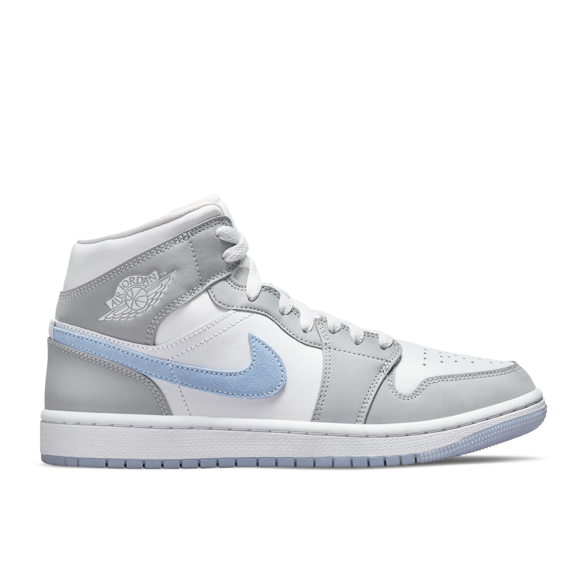 Women's Air Jordan 1 Mid 'White/Wolf Grey' - BQ6472-105