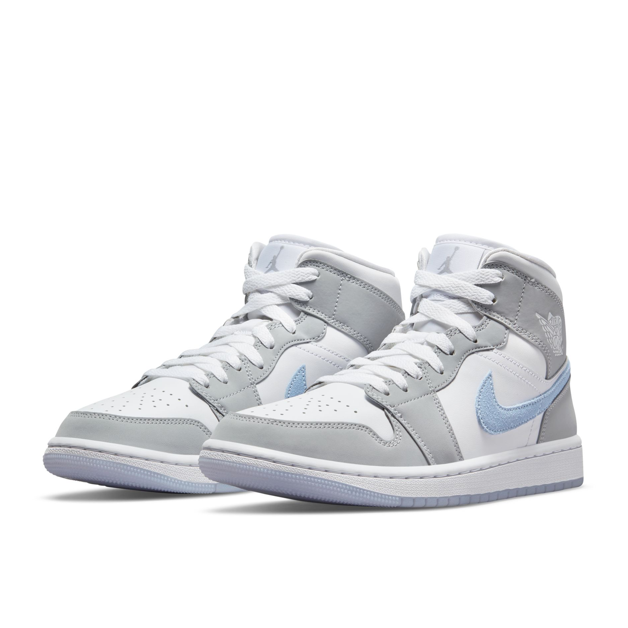 Women's Air Jordan 1 Mid 'White/Wolf Grey' - BQ6472-105