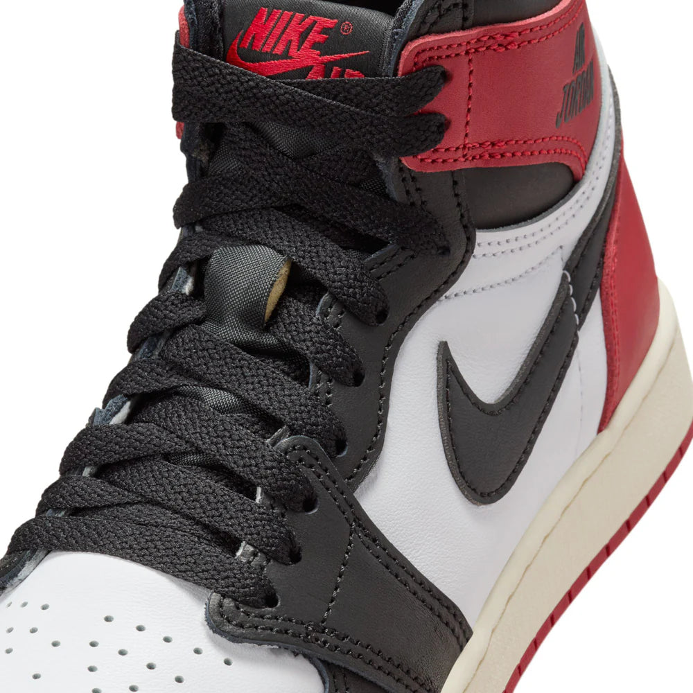 Grade School Air Jordan 1 Retro High OG 'Black Toe Reimagined' - FD1437-106