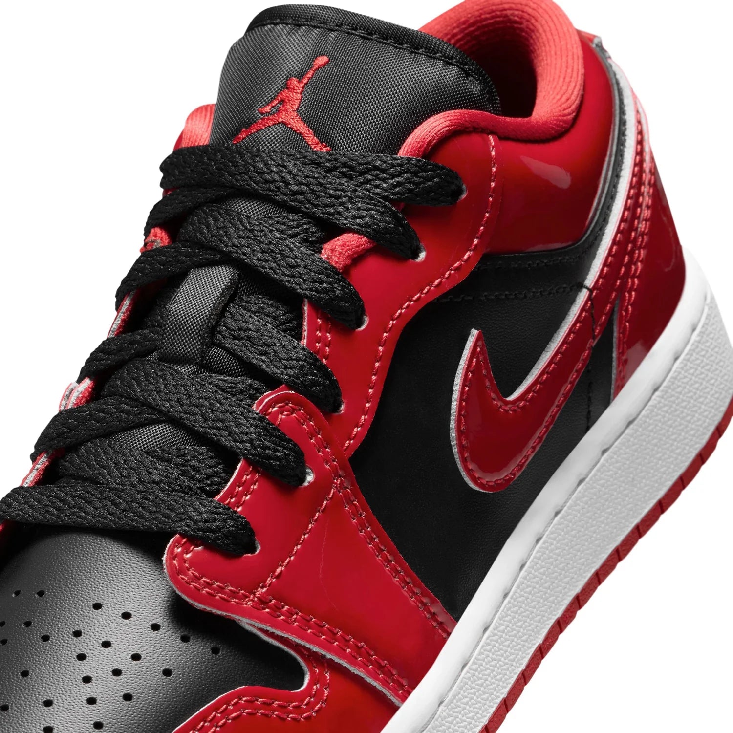 Grade School Air Jordan 1 Low SE 'Patent Varsity Red' - HV4396-006