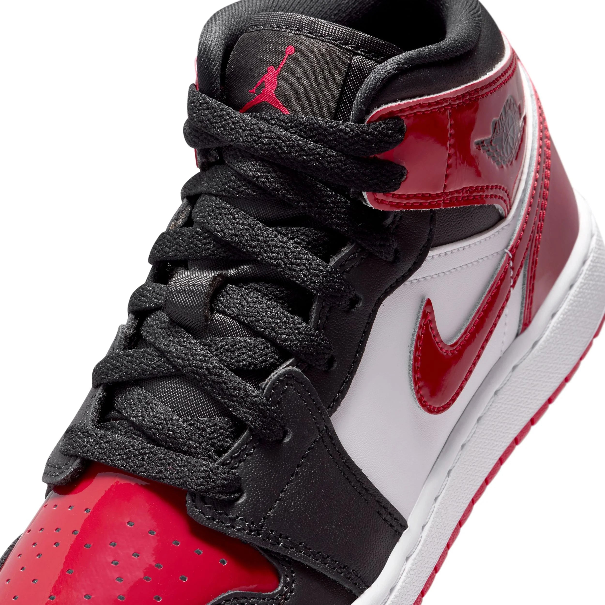 Grade School Air Jordan 1 Mid SE 'Black/Varsity Red' - HV4399-006