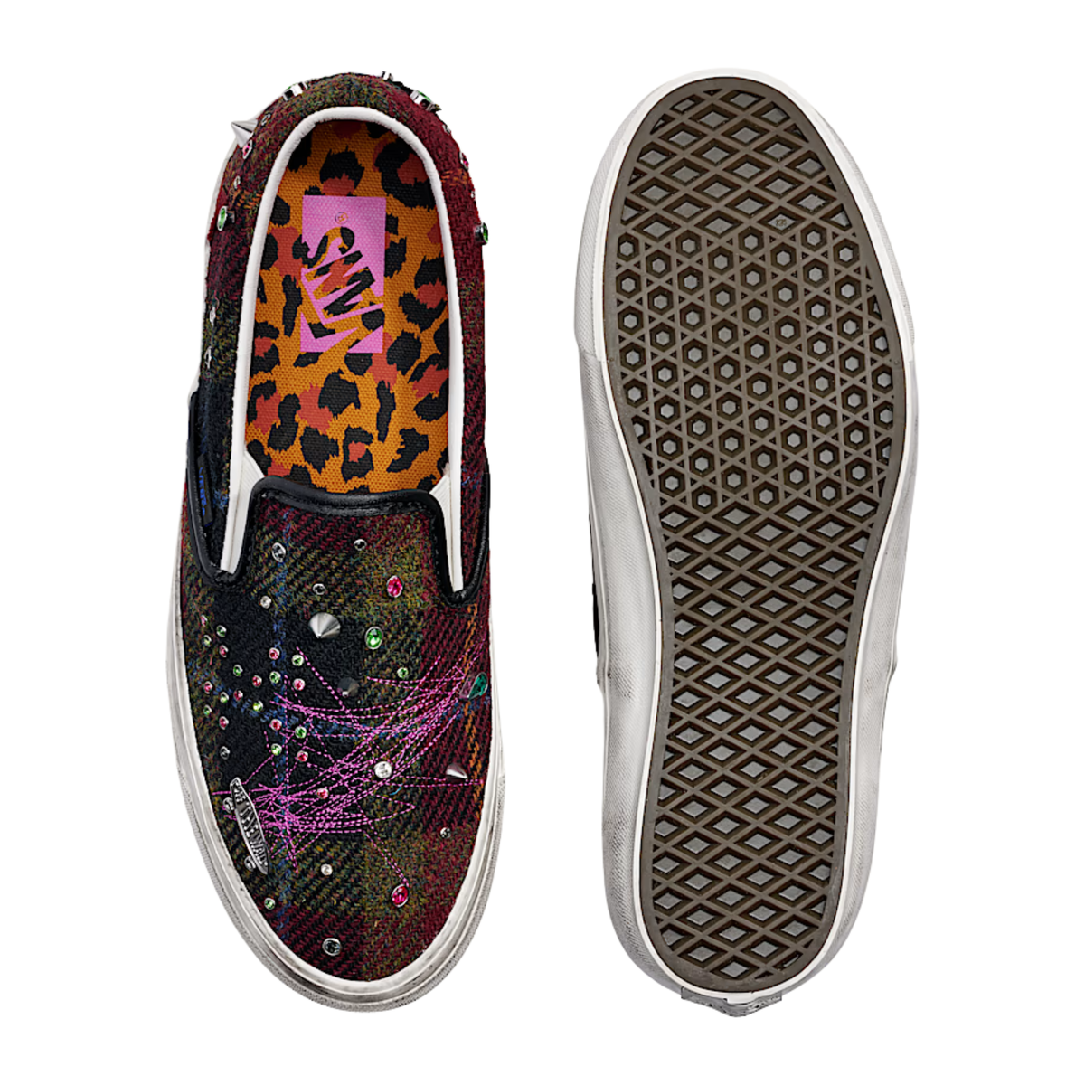 Men's Vans LX Classic Slip-On 98 Harris Tweed 'RED/M' - VN000E96BJN1