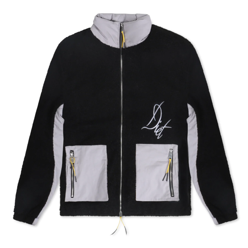 DIET STARTS MONDAY Fleece Zip Jacket - BLK/GREY-DSM-HOL23-003