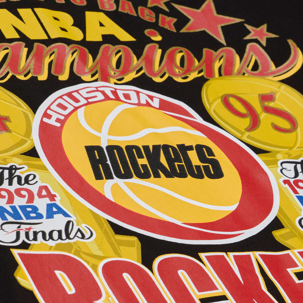 Mitchell & Ness Houston Rockets Champions Heritage T-Shirt-Black - TP17243-HROBLCK