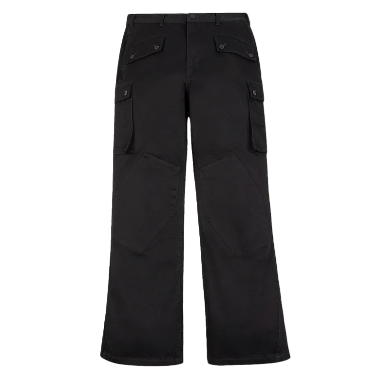 PAPER PLANES FLARE CARGO PANT - BLACK - 600136