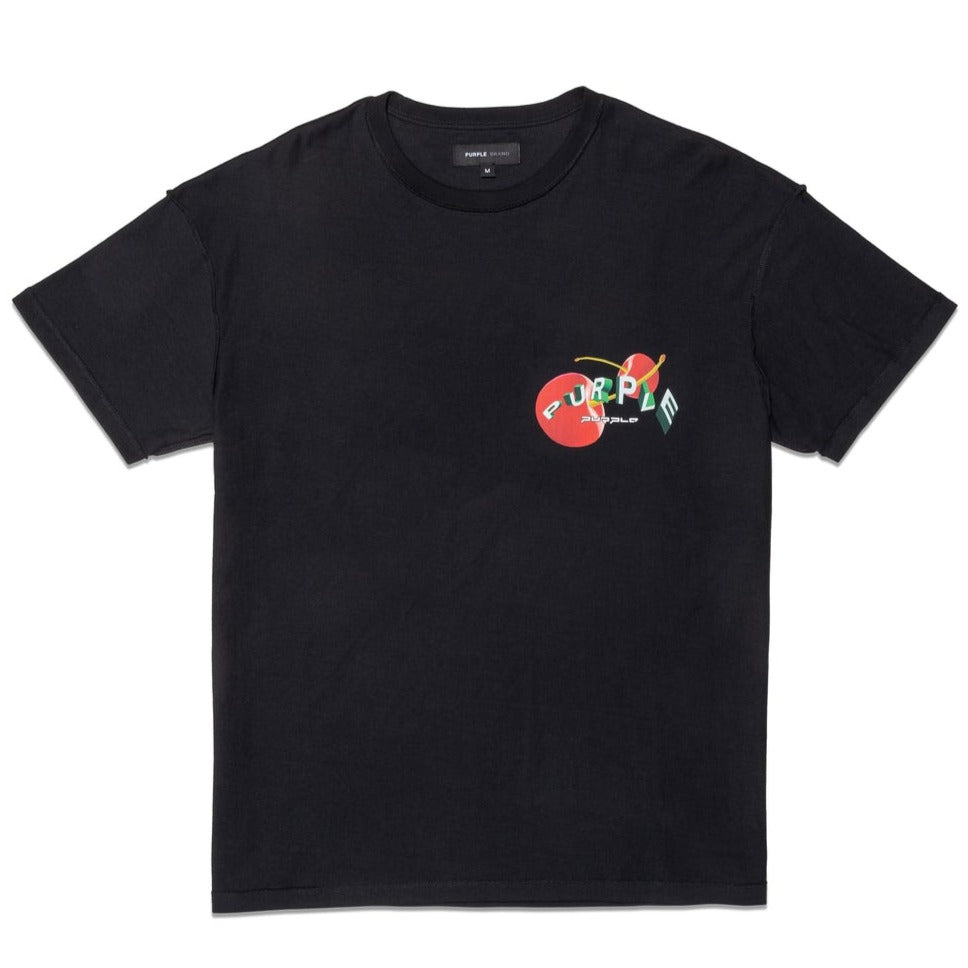 PURPLE TEXTURED INSIDE OUT TEE -BLACK-P101-JSTB423