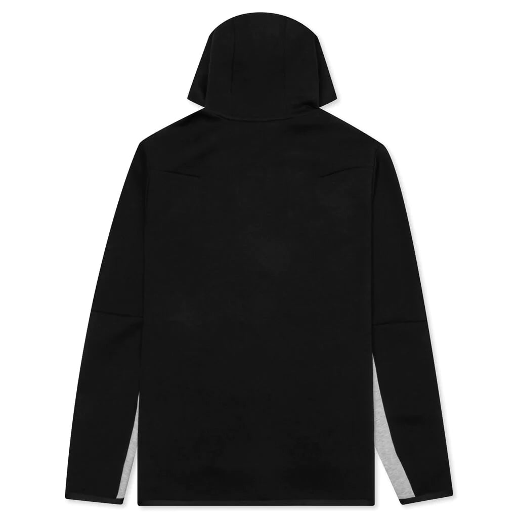 NIKE SPORTSWEAR TECH FLEECE FULL ZIP HOODIE-BLACK/GREY-CU4489-016