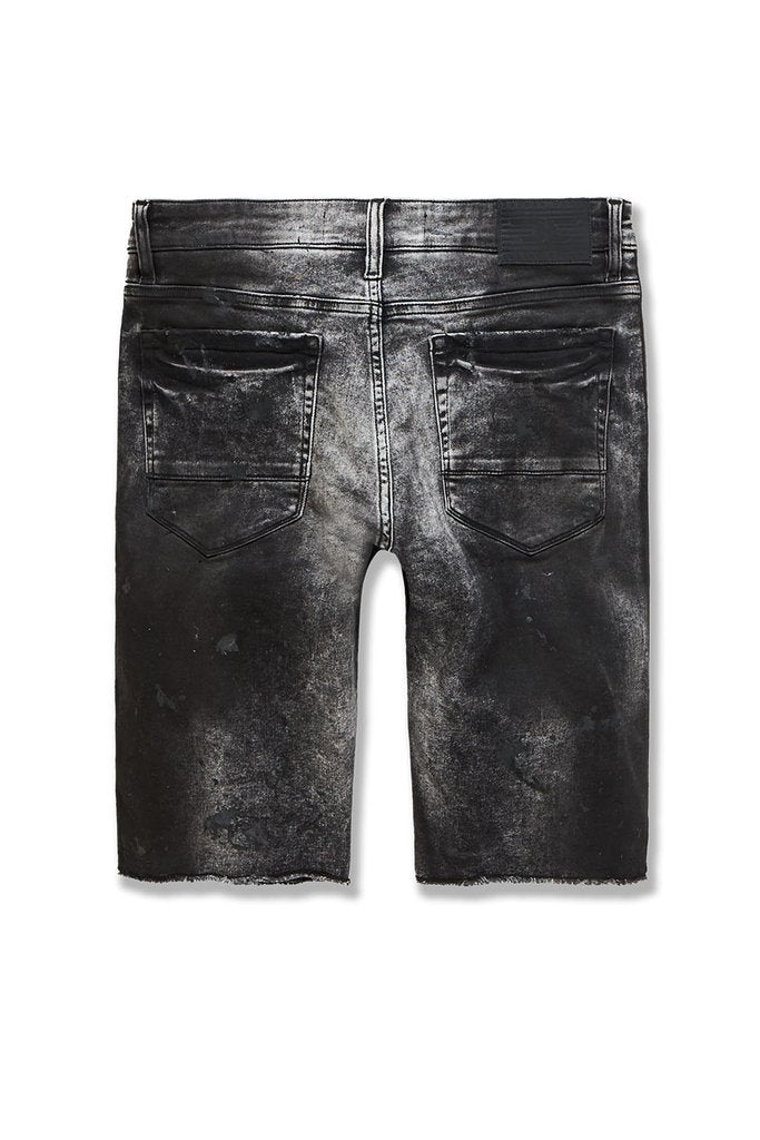 JORDAN CRAIG-SPARTA STRIPED DENIM SHORTS-TRIPLE BLACK-J3168S