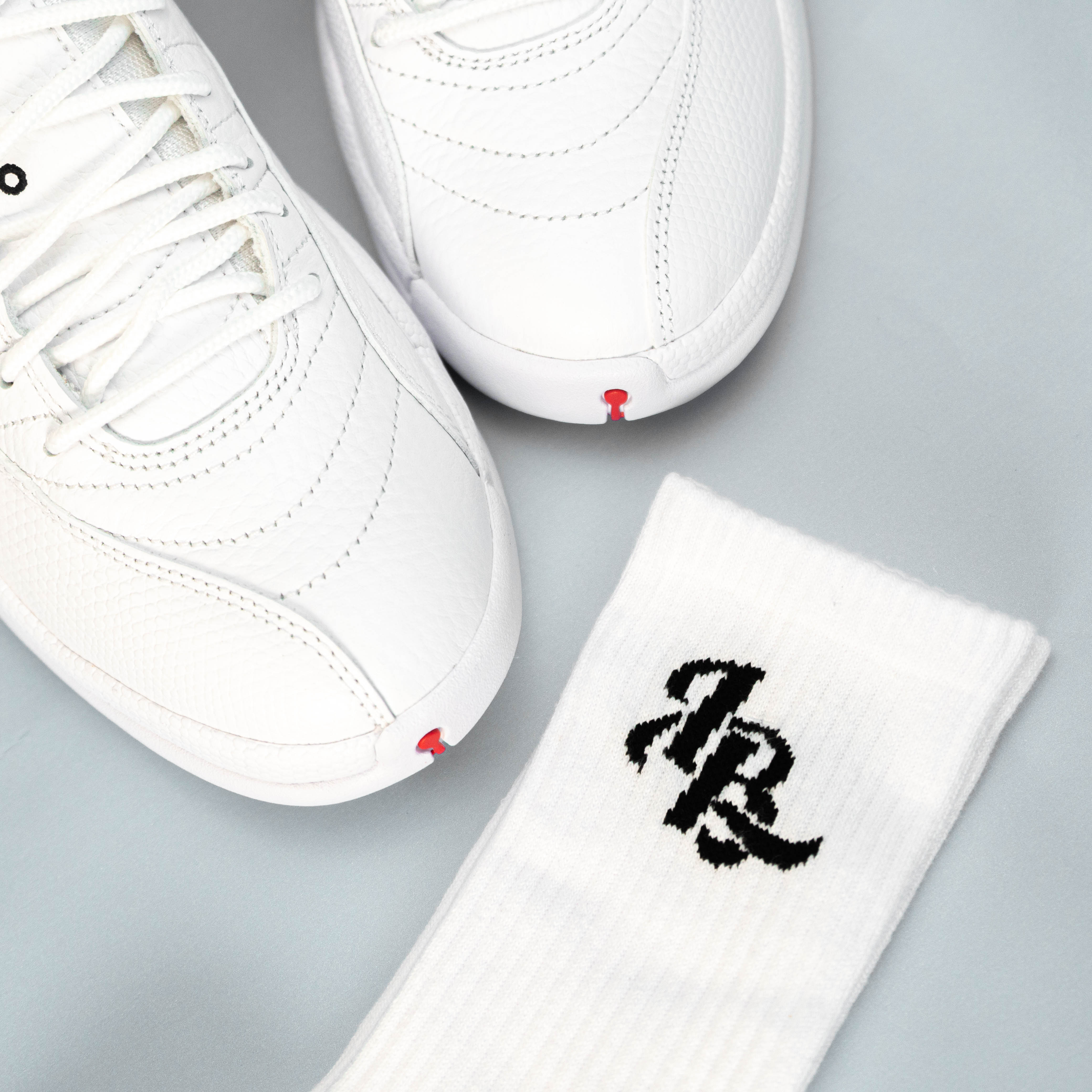 Lee Baron Core 'LB' Logo Socks - White/Black