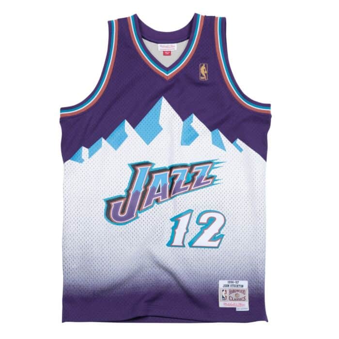 MITCHELL & NESS SWINGMAN JERSEY UTAH JAZZ ROAD 1996-97 JOHN STOCKTON-SMJYGS18217-UJAPURP96JST