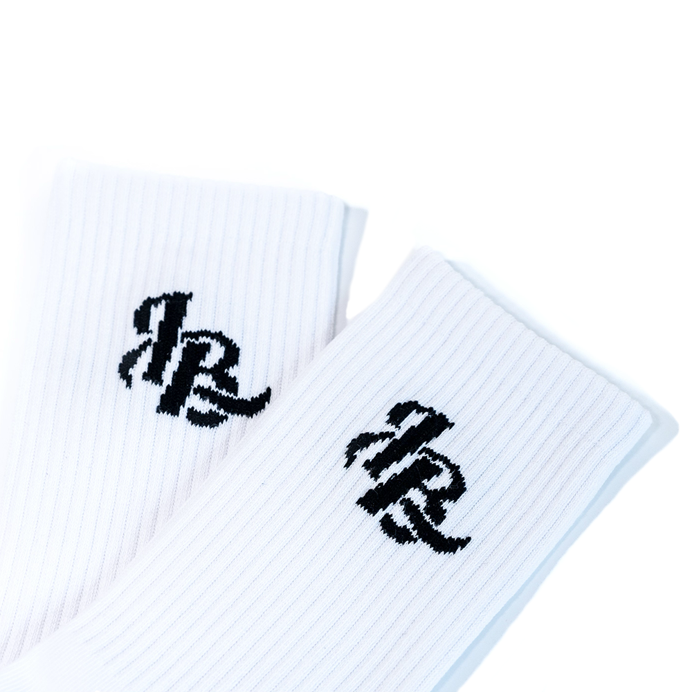 Lee Baron Core 'LB' Logo Socks - White/Black