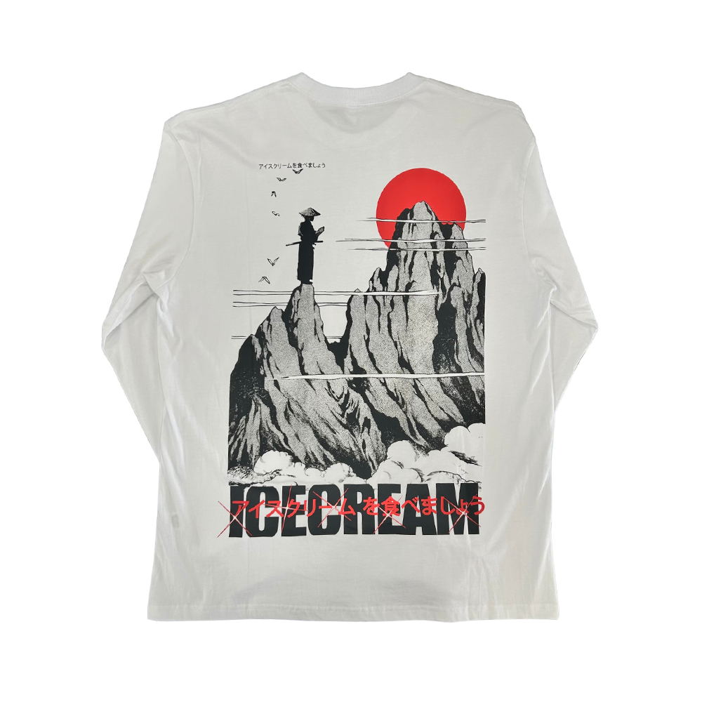 Ice Cream Train Harder LS Knit-White-451-7311