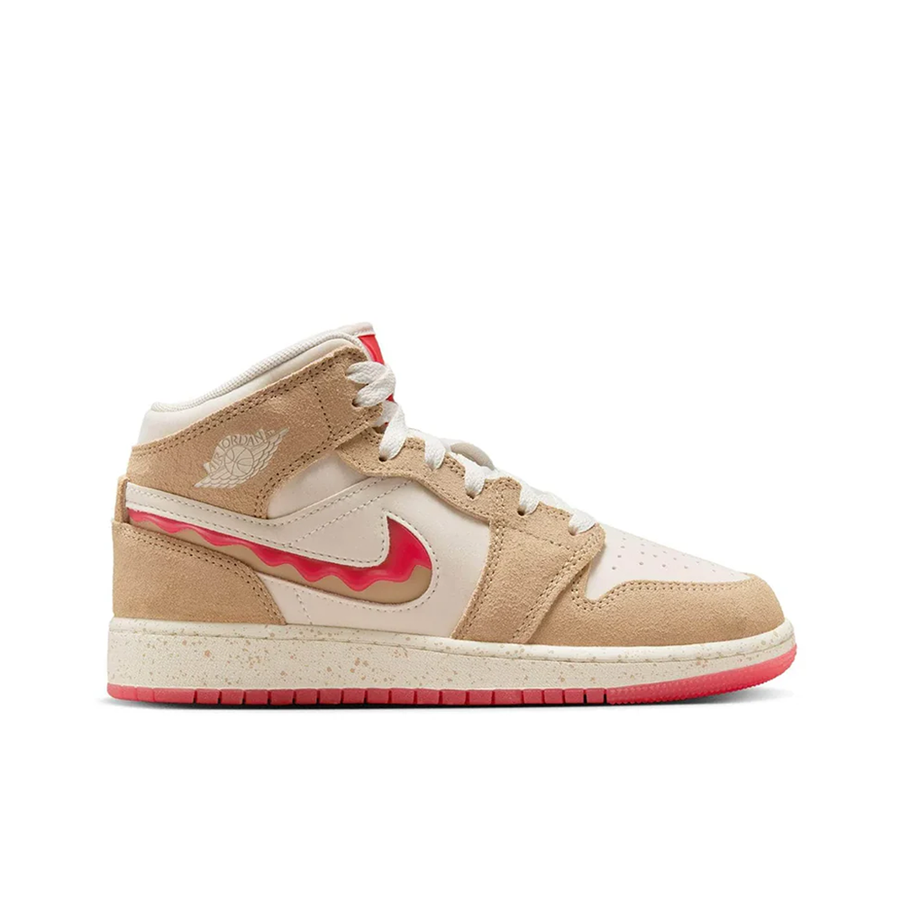 Grade School Air Jordan 1 Mid SE 'Peanut Butter & Jelly' - HJ5958-206