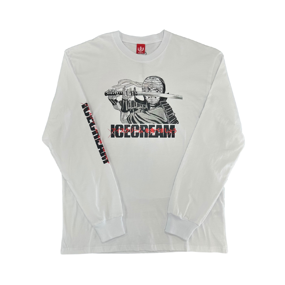 Ice Cream Train Harder LS Knit-White-451-7311