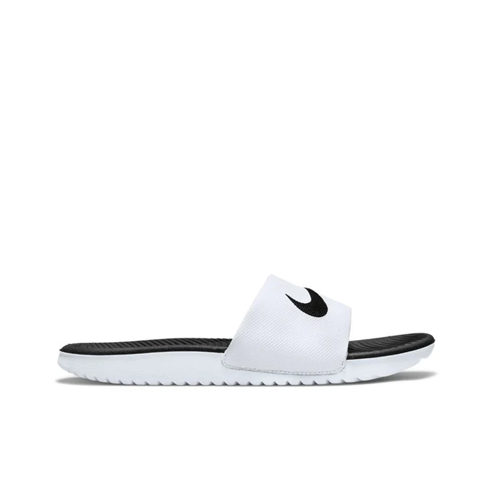 Grade School Kawa Slide 'White Black' - 819352-100