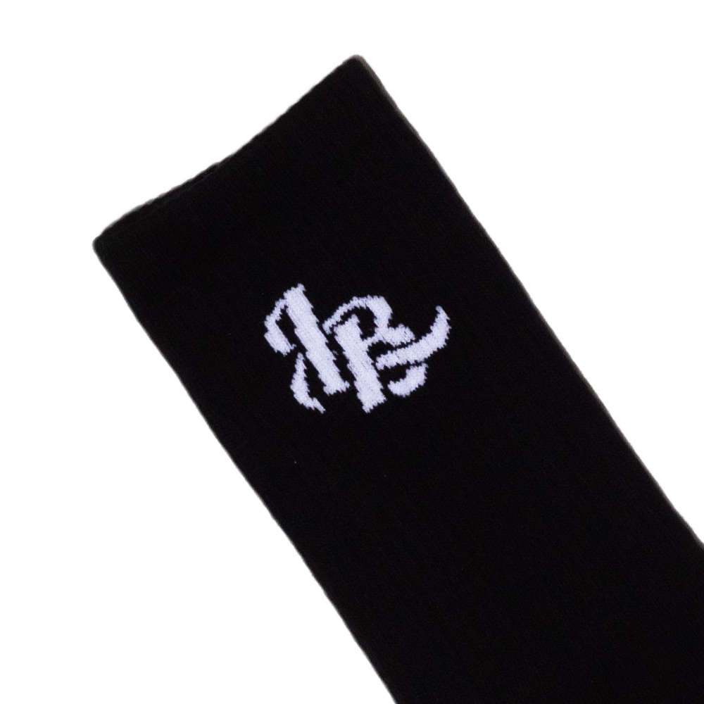 Lee Baron Core 'LB' Logo Socks - Black/White