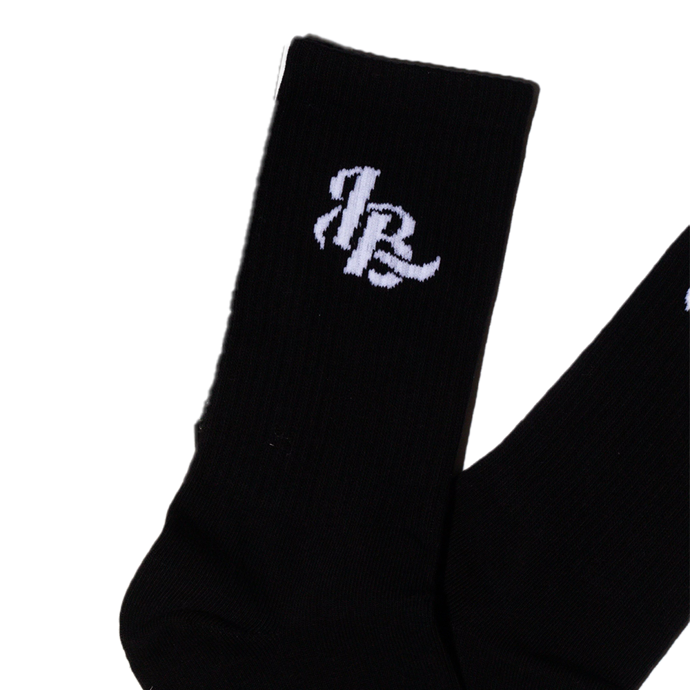 Lee Baron Core 'LB' Logo Socks - Black/White