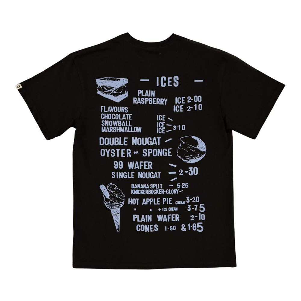 Ice Cream Menu SS Tee-Black - 461-1210
