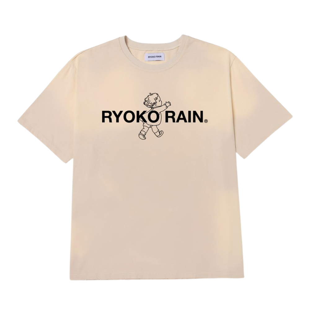Ryoko Rain Butterfly Garden Tee-Tan - TSH-TAN