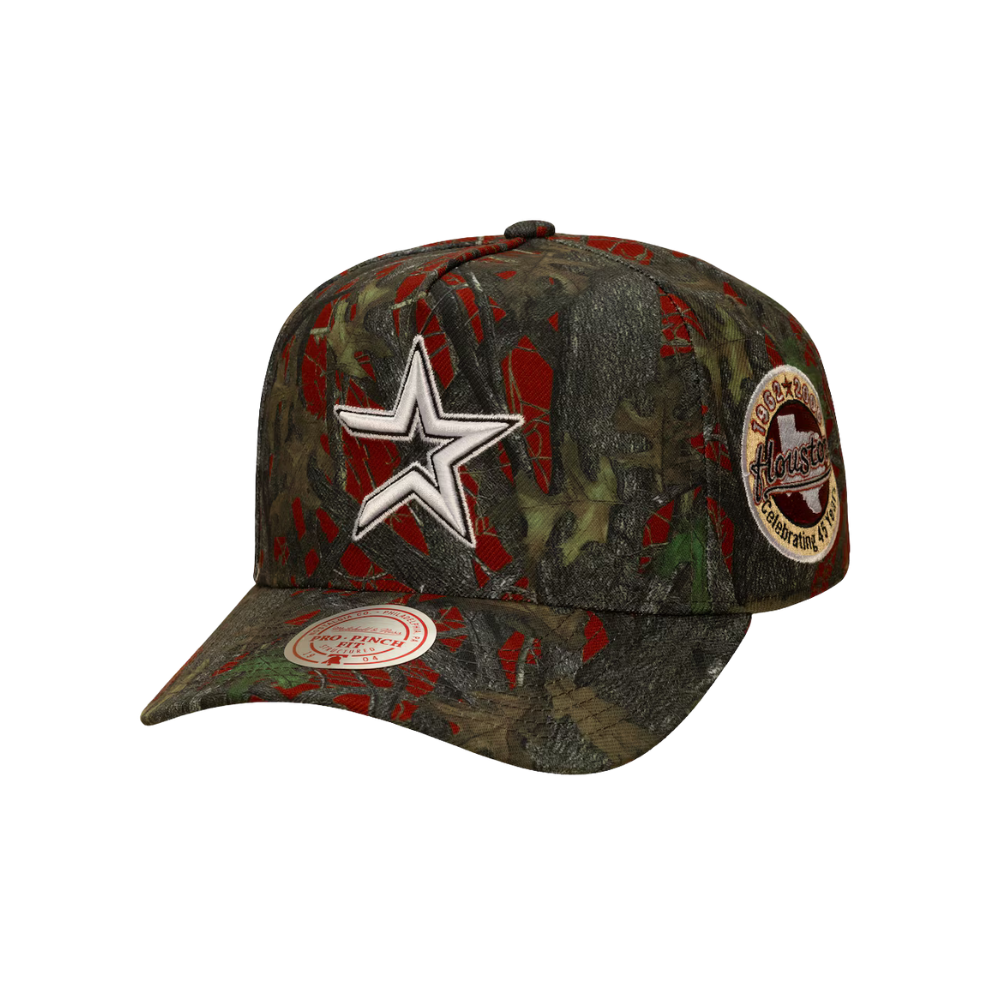 Mitchell & Ness Houston Astros Quiet Blaze Pro Pinch Snapback Hat-Red/Multi - SH25118