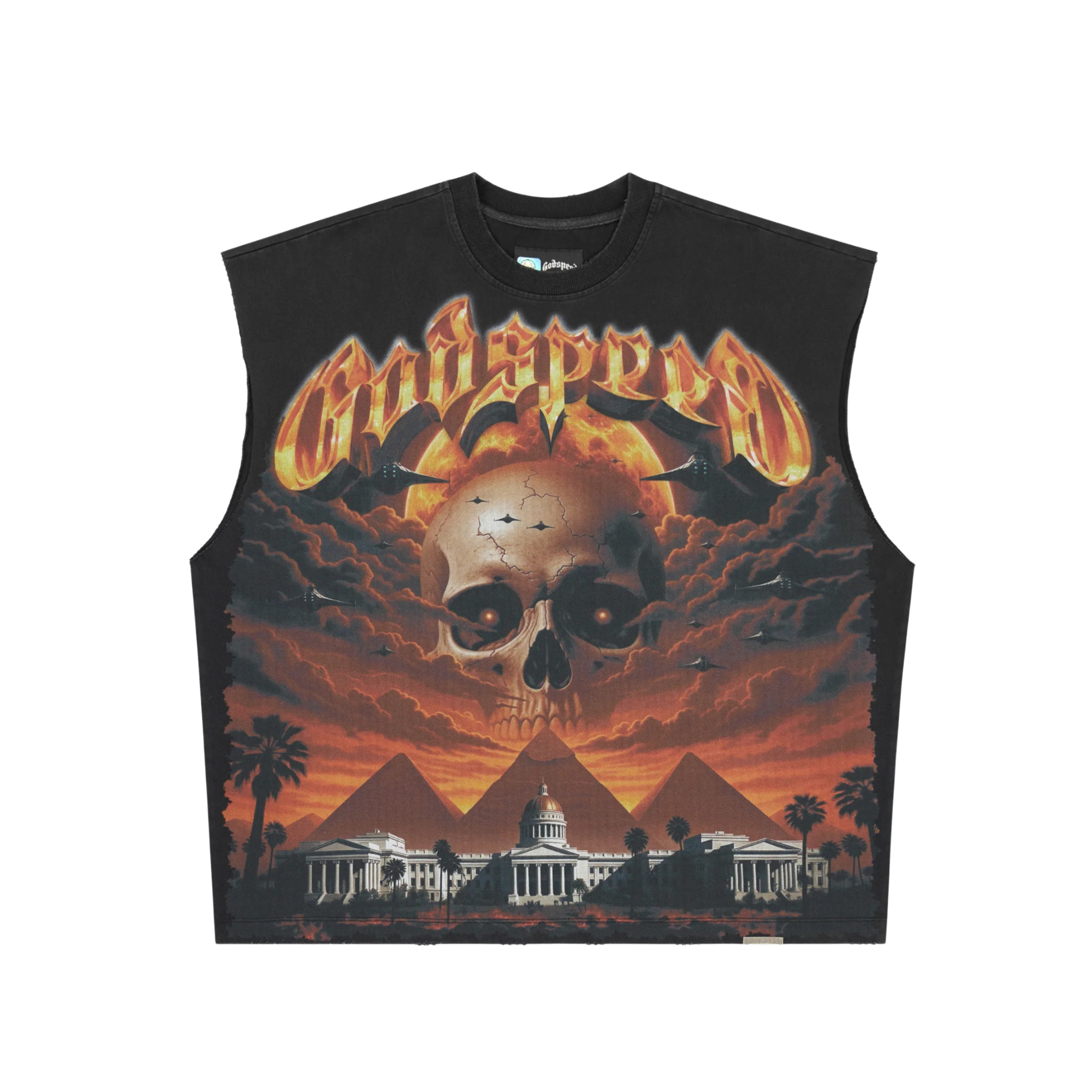 Godspeed Echoes Empire Sleeveless T-Shirt-Black Wash - Echoes-Empire-Sleeveless-T-shirt