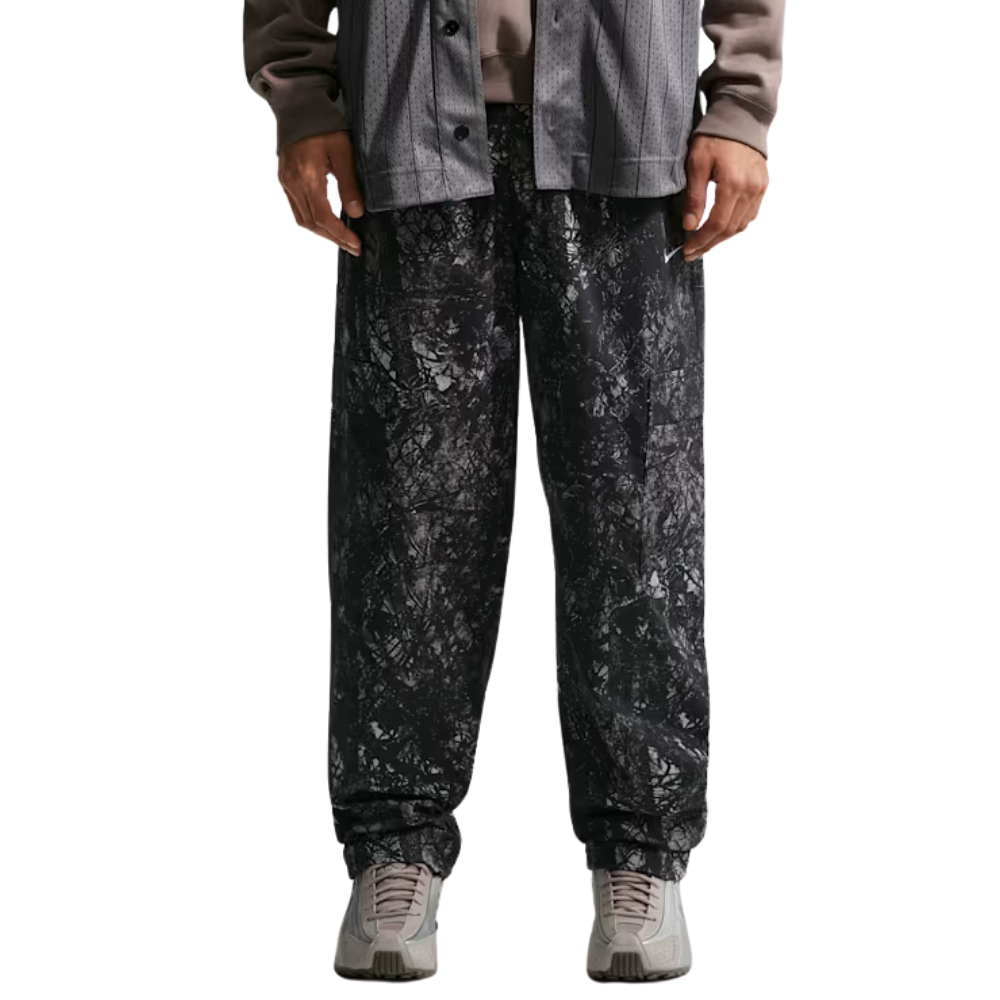 Nike Club Chain Camo Woven Cargo Pants-Black/Black - IQ1019-010
