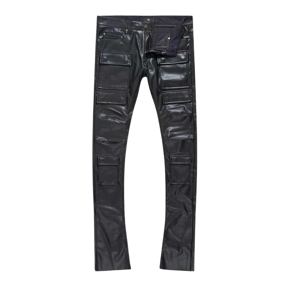 Jordan Craig Ross Stacked Thriller Cargo Pants-Black-JRF2250