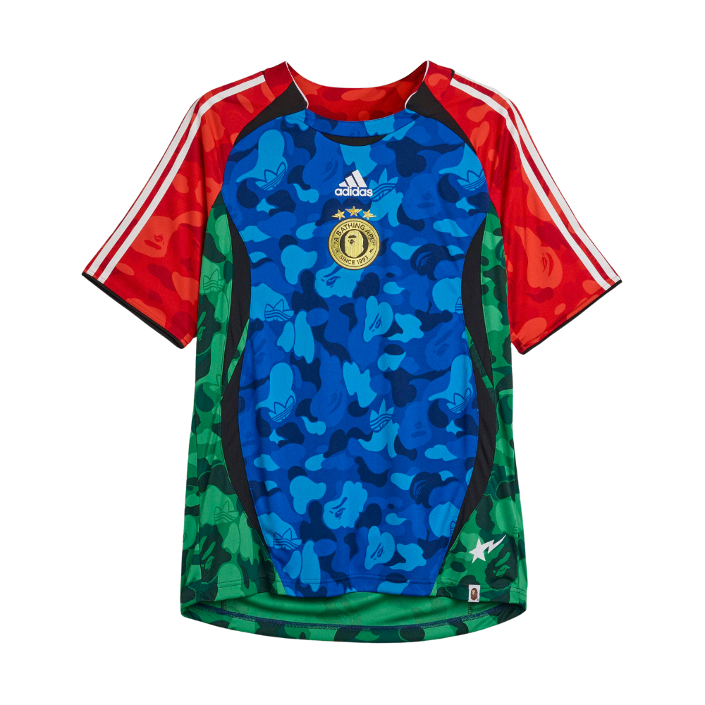 Adidas x BAPE TeamGeist Tee H 'Blue/Red/Green' - KW5253