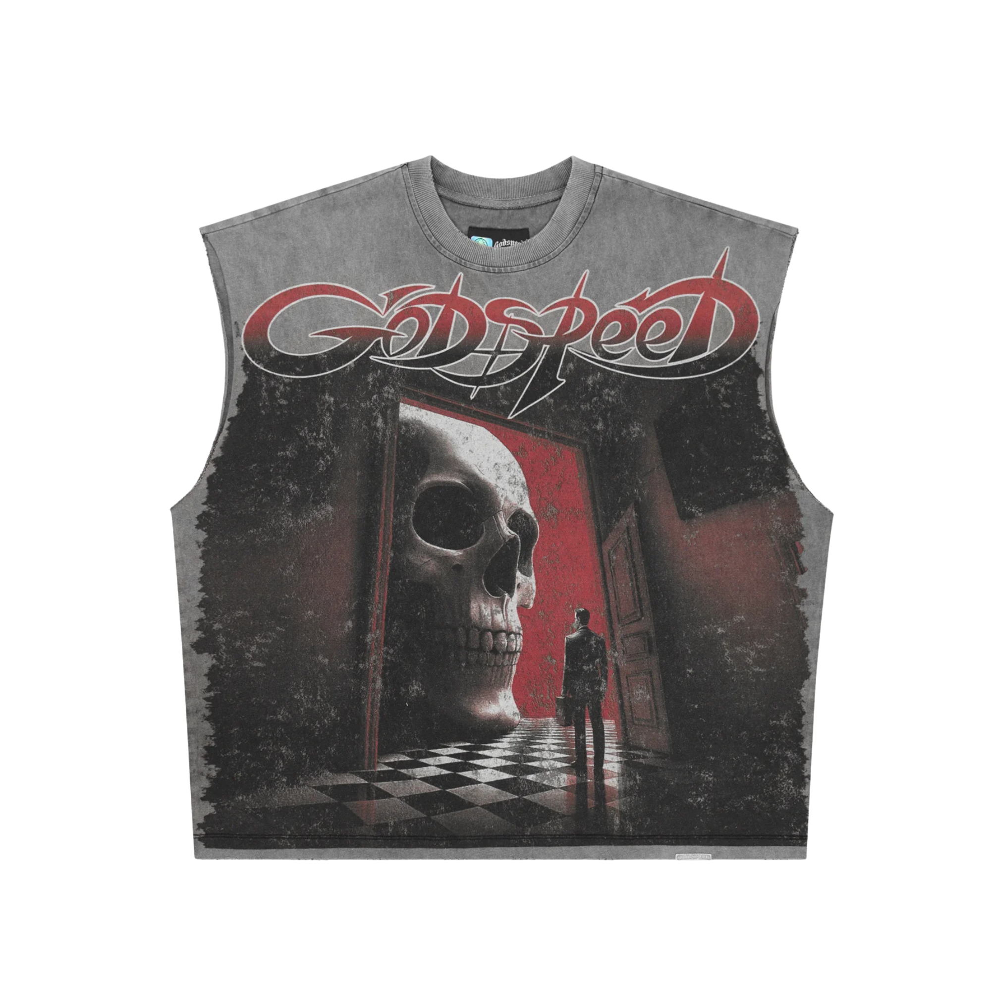 Godspeed Fate's Doorstep Sleeveless T-Shirt-Grey Wash - Fate-S-Doorstep-Sleeveless-T-shirt