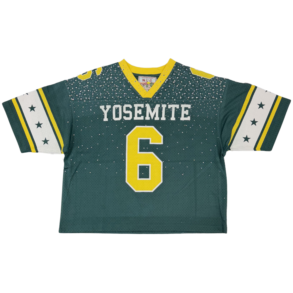 Nothing Grows Overnight Yosemite Football Jersey-Green - NGO-FW25-1042