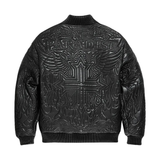 Jordan Craig PU Embroidered Jacket-Black-91666