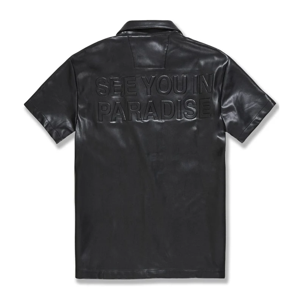Jordan Craig Retro Thriller Full Zip S/S Shirt-Black-2055