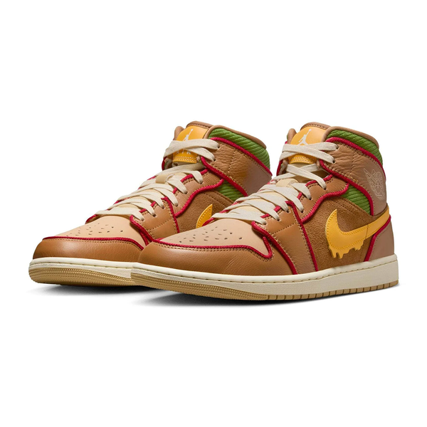 Men's Air Jordan 1 Mid SE -Flax/university Gold-sesame-coconut Milk-IB7403-224