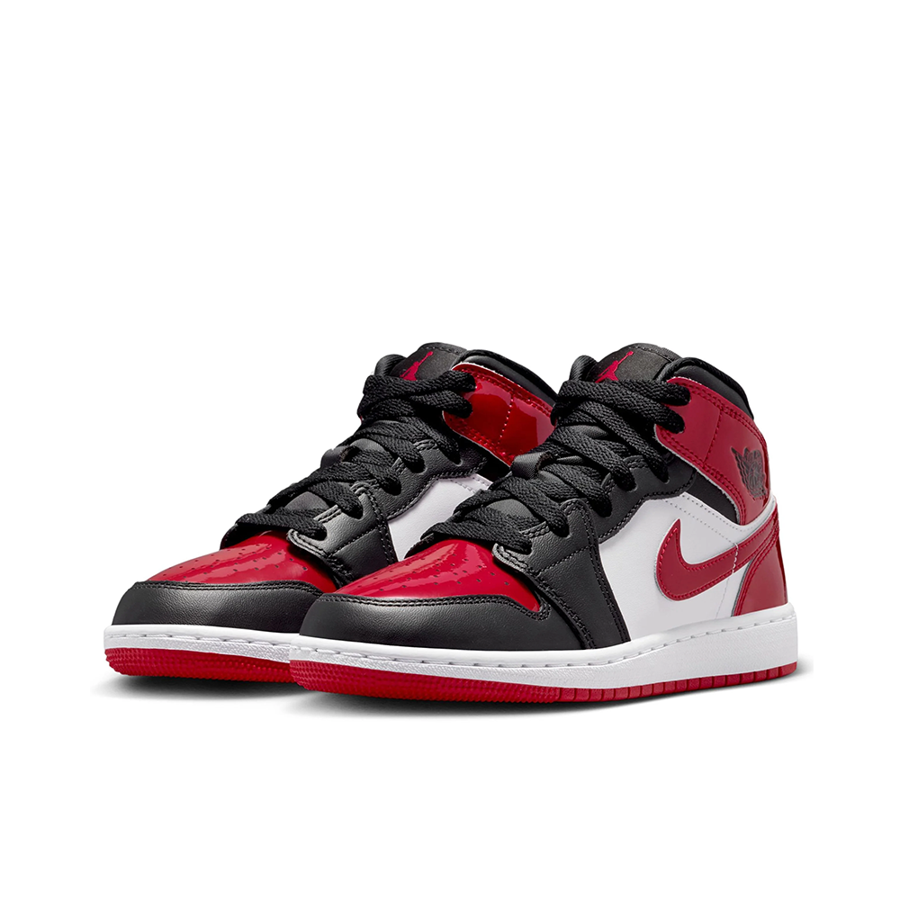 Grade School Air Jordan 1 Mid SE 'Black/Varsity Red' - HV4399-006