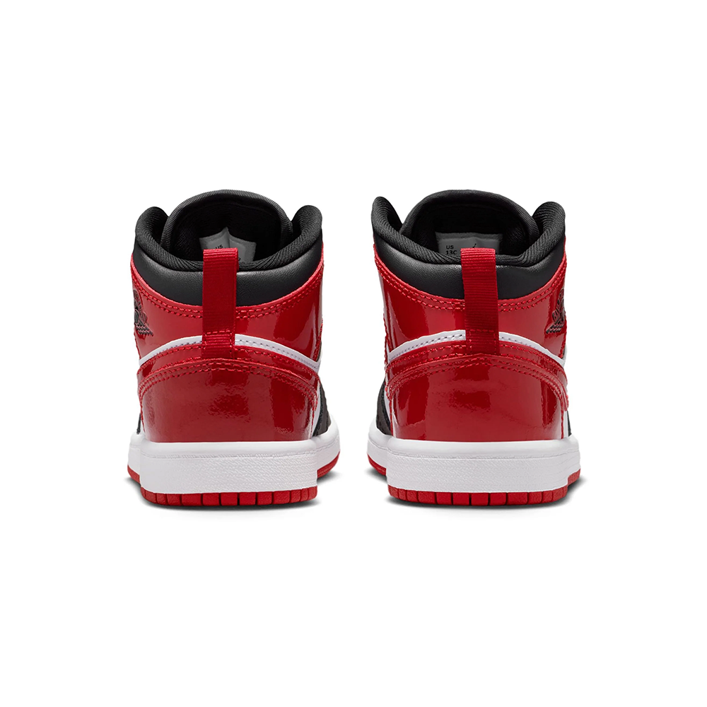 Preschool Jordan 1 Mid SE 'Black/Varsity Red' - HV4444-006
