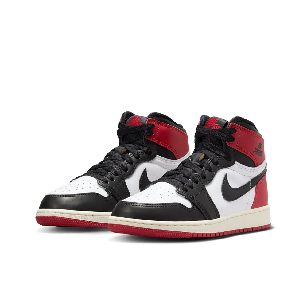Grade School Air Jordan 1 Retro High OG 'Black Toe Reimagined' - FD1437-106