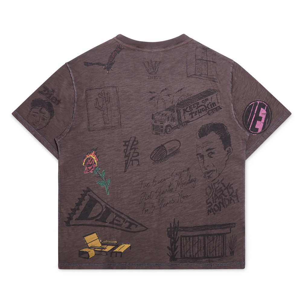 Diet Starts Monday Doodle Tee-Vintage Black-DSM-FA25-040