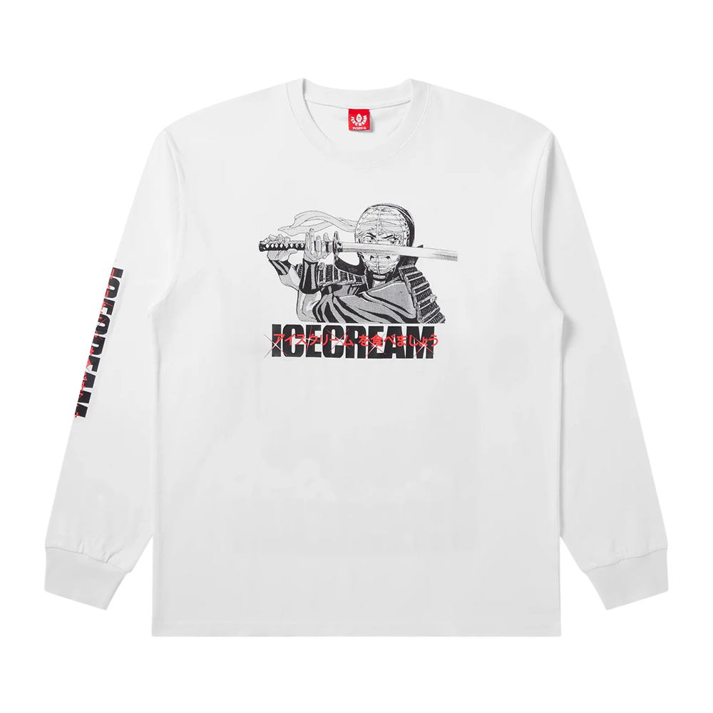 Ice Cream Train Harder LS Knit-White-451-7311