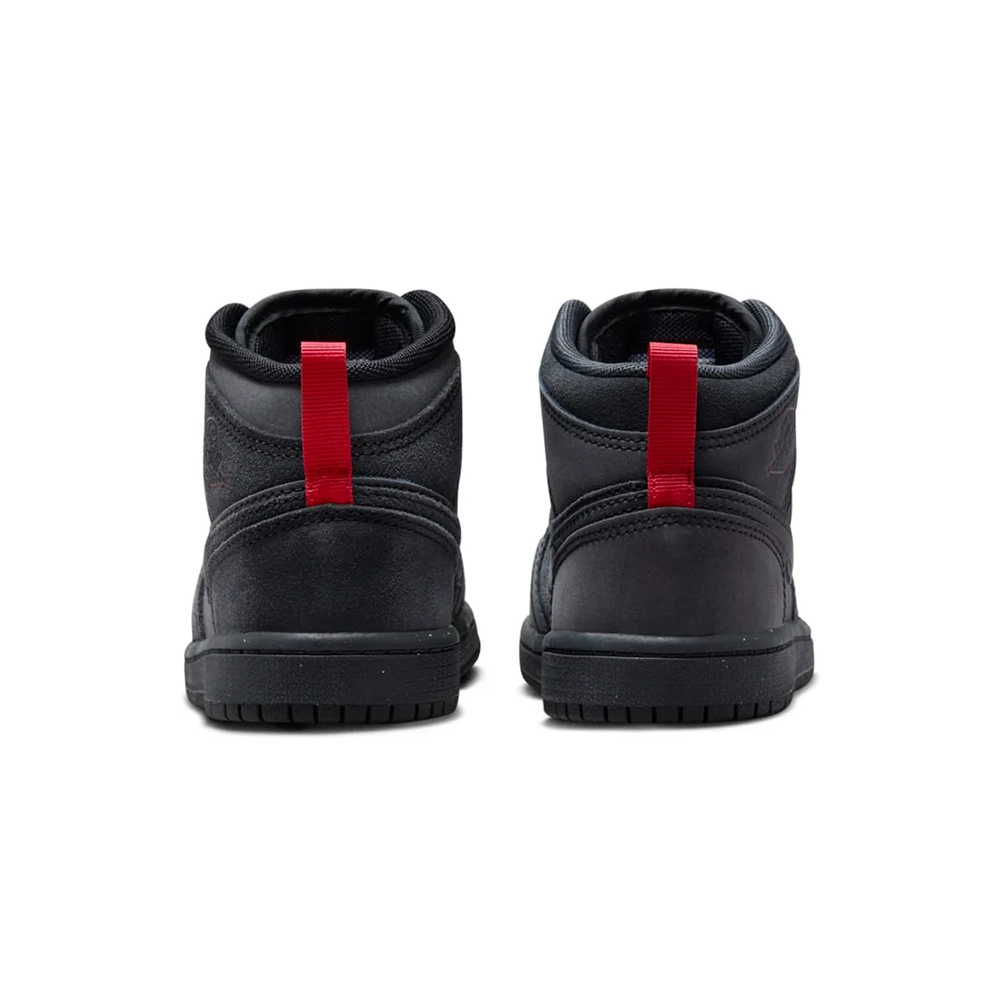 Preschool Jordan 1 Mid SE Craft 'Dark Smoke Red' - FQ7754-001