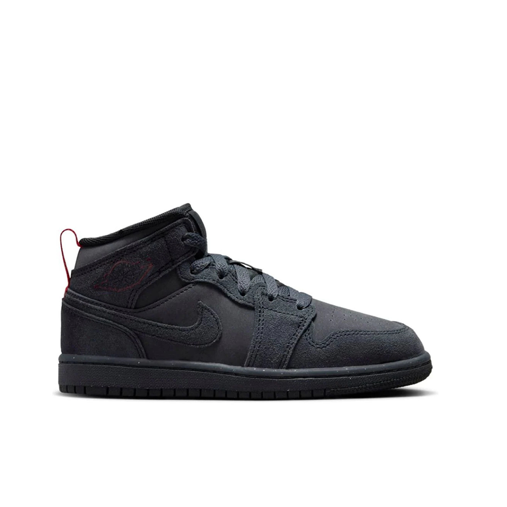 Preschool Jordan 1 Mid SE Craft 'Dark Smoke Red' - FQ7754-001