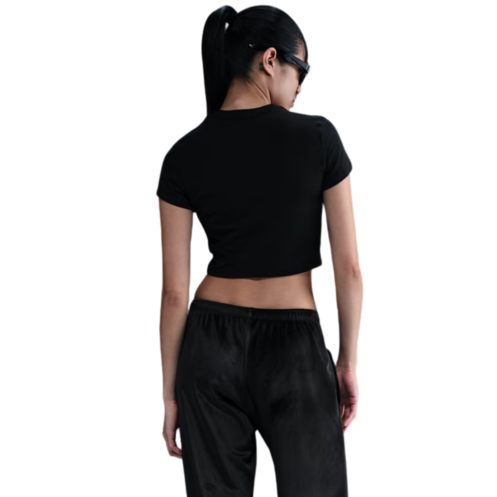 Wmns Nike Sportswear Chill Knit Cropped Shirt -Black -HF9538-010
