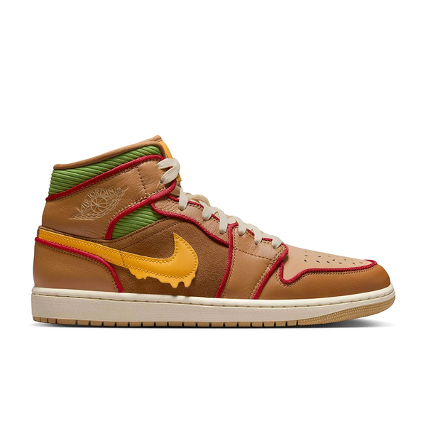 Men's Air Jordan 1 Mid SE -Flax/university Gold-sesame-coconut Milk-IB7403-224