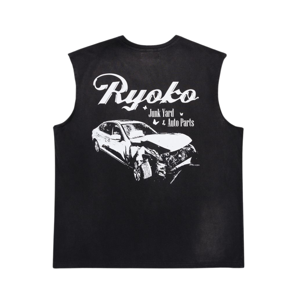 Ryoko Rain RR Auto Parts Sleeveless Tee-Black - RYO-BLK