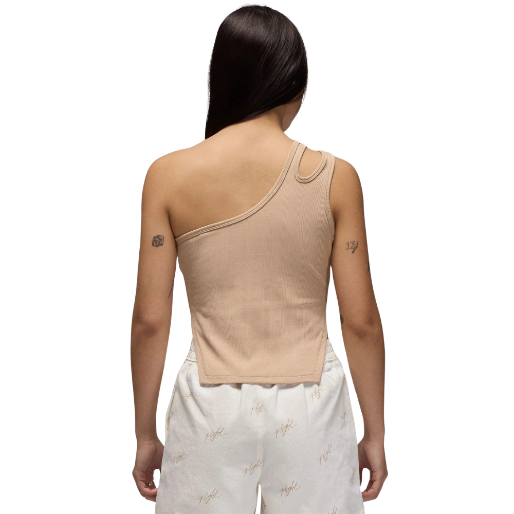 Women's Jordan Women's Asymmetrical Ribbed Tank Top-Brown-FN5798-244