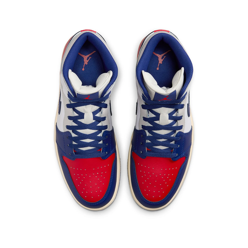 Men's Air Jordan 1 Mid 'White/Deep Royal Blue' - DQ8426-102