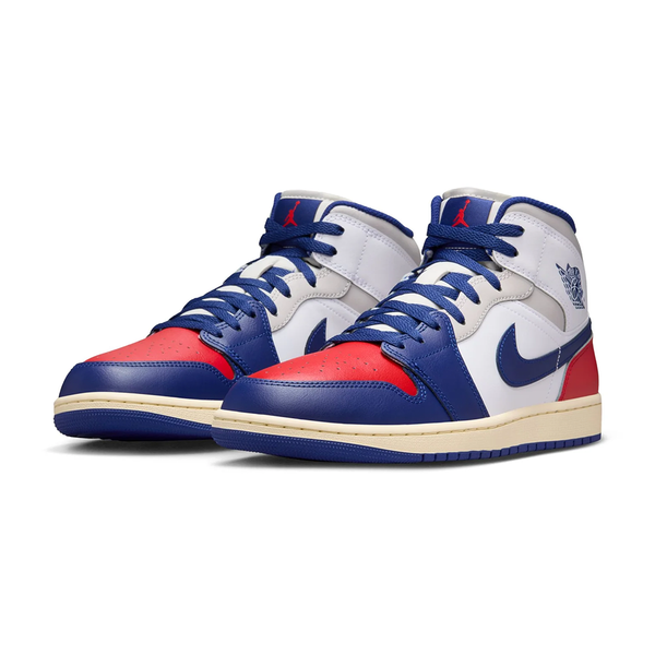 Men's Air Jordan 1 Mid 'White/Deep Royal Blue' - DQ8426-102