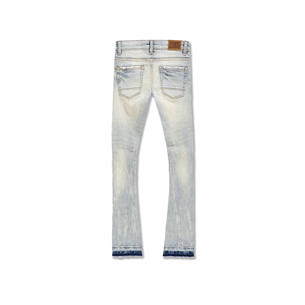 Boys Jordan Craig Attitude Stacked Denim -Ice Lager -JTF1214B